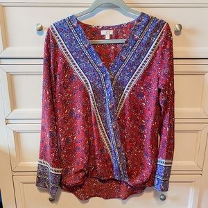 Charming Charlie Wrap Blouse
